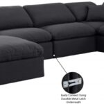 Indulge 140" Linen Textured Fabric Upholstered 7pc. Modular Sectional