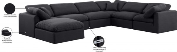 Indulge 140" Linen Textured Fabric Upholstered 7pc. Modular Sectional