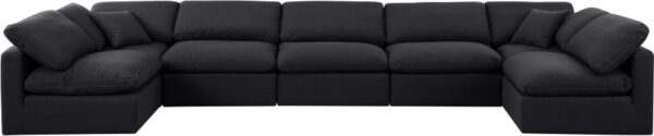 Indulge 175" Linen Textured Fabric Upholstered 7pc. Modular Sectional