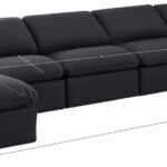 Indulge 175" Linen Textured Fabric Upholstered 7pc. Modular Sectional