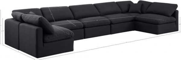 Indulge 175" Linen Textured Fabric Upholstered 7pc. Modular Sectional