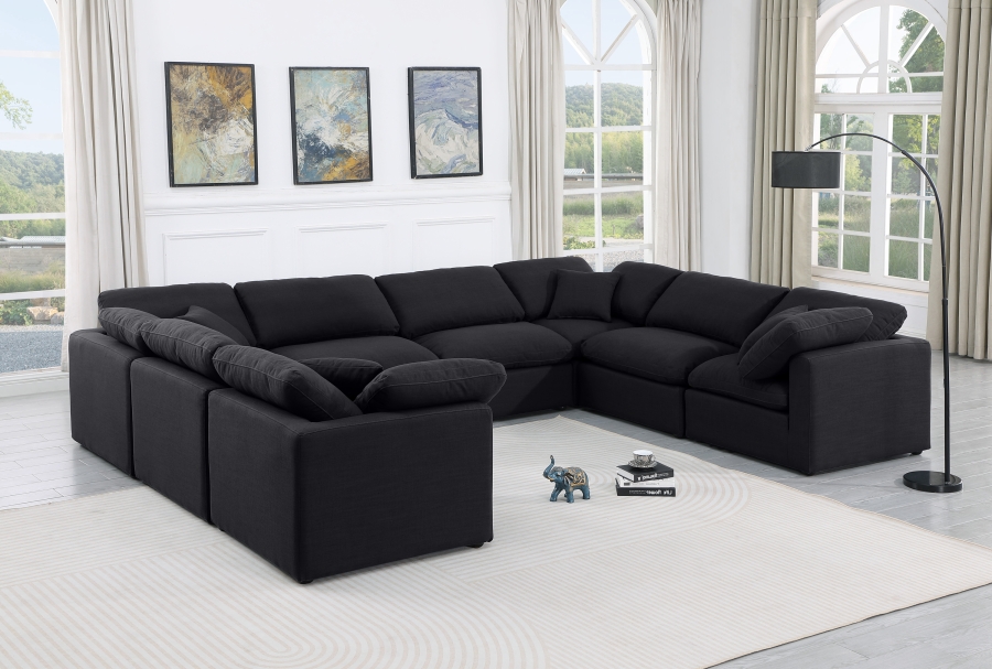 Indulge 140" Linen Textured Fabric Upholstered 8pc. Modular Sectional