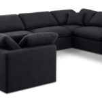 Indulge 140" Linen Textured Fabric Upholstered 8pc. Modular Sectional