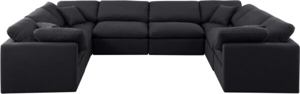 Indulge 140" Linen Textured Fabric Upholstered 8pc. Modular Sectional