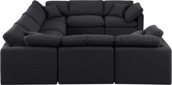 Indulge 140" Linen Textured Fabric Upholstered 8pc. Modular Sectional