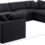 Indulge 140" Linen Textured Fabric Upholstered 8pc. Modular Sectional