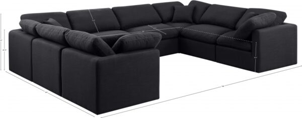 Indulge 140" Linen Textured Fabric Upholstered 8pc. Modular Sectional