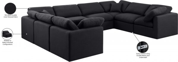 Indulge 140" Linen Textured Fabric Upholstered 8pc. Modular Sectional