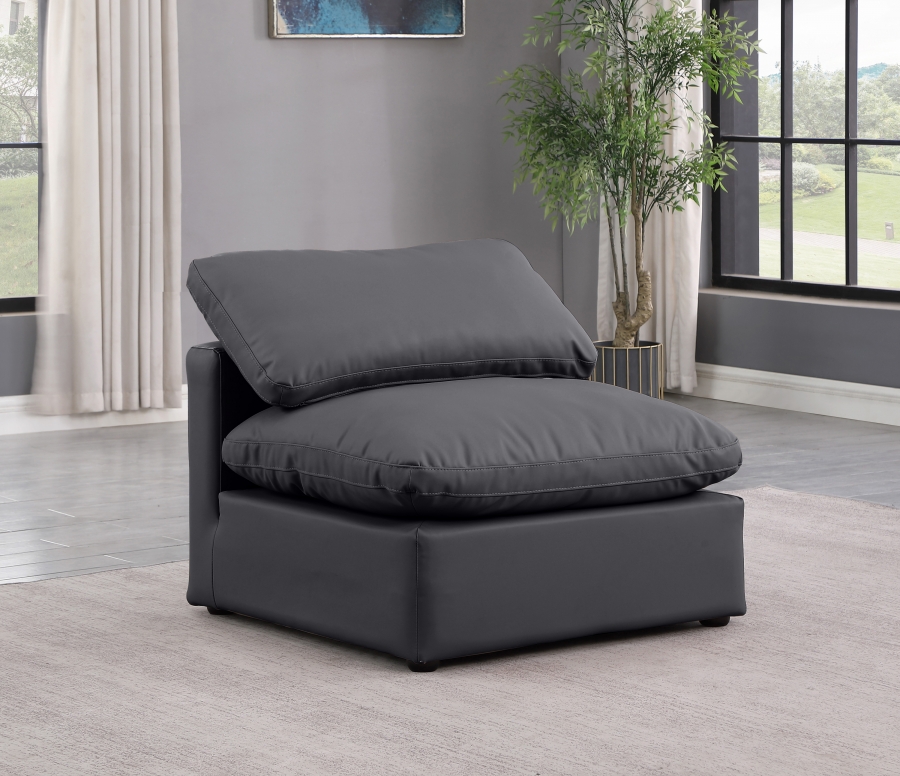 Indulge Vegan Leather Upholstered Armless Modular Chair