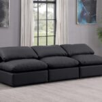 Indulge 105" Vegan Leather Upholstered 3pc. Armless Modular Sofa