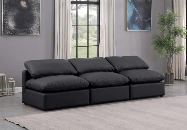Indulge 105" Vegan Leather Upholstered 3pc. Armless Modular Sofa