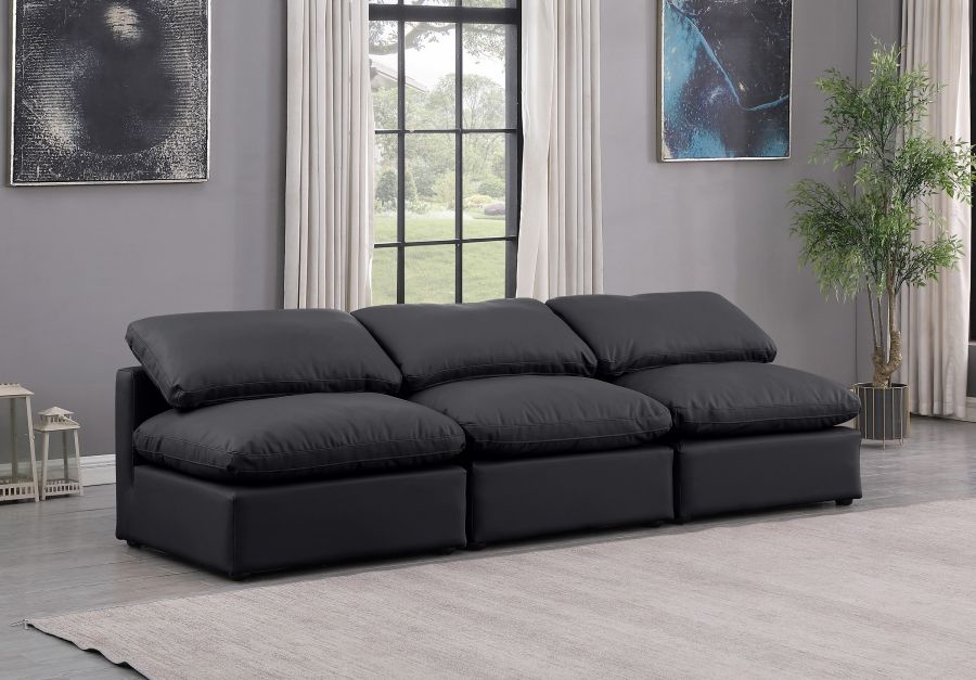 Indulge 105" Vegan Leather Upholstered 3pc. Armless Modular Sofa