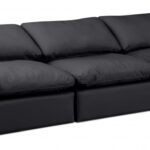 Indulge 105" Vegan Leather Upholstered 3pc. Armless Modular Sofa