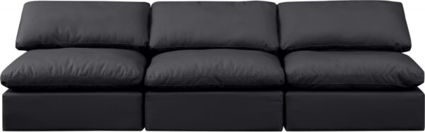 Indulge 105" Vegan Leather Upholstered 3pc. Armless Modular Sofa