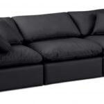 Indulge 105" Vegan Leather Upholstered 3pc. Modular Sofa