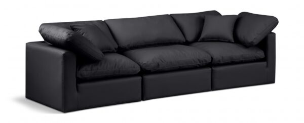 Indulge 105" Vegan Leather Upholstered 3pc. Modular Sofa
