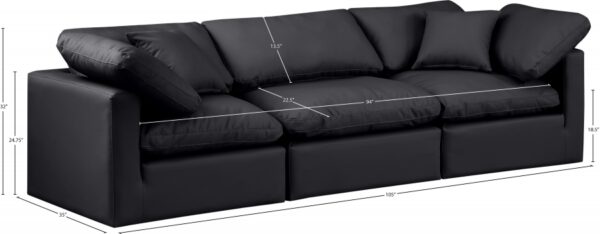Indulge 105" Vegan Leather Upholstered 3pc. Modular Sofa