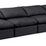 Indulge 140" Vegan Leather Upholstered 4pc. Armless Modular Sofa