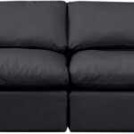 Indulge 140" Vegan Leather Upholstered 4pc. Armless Modular Sofa