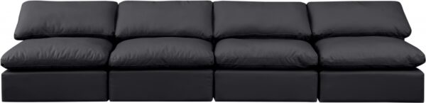 Indulge 140" Vegan Leather Upholstered 4pc. Armless Modular Sofa