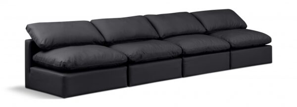 Indulge 140" Vegan Leather Upholstered 4pc. Armless Modular Sofa