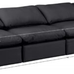 Indulge 140" Vegan Leather Upholstered 4pc. Armless Modular Sofa