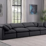 Indulge 140" Vegan Leather Upholstered 4pc. Modular Sofa