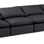 Indulge 140" Vegan Leather Upholstered 4pc. Modular Sofa