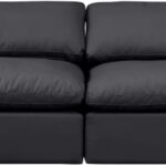 Indulge 140" Vegan Leather Upholstered 4pc. Modular Sofa
