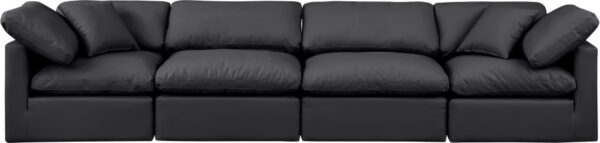 Indulge 140" Vegan Leather Upholstered 4pc. Modular Sofa