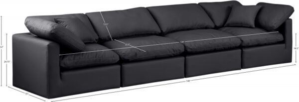 Indulge 140" Vegan Leather Upholstered 4pc. Modular Sofa