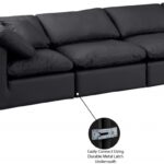 Indulge 140" Vegan Leather Upholstered 4pc. Modular Sofa