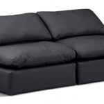 Indulge 70" Vegan Leather Upholstered 2pc. Armless Modular Loveseat