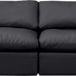 Indulge 70" Vegan Leather Upholstered 2pc. Armless Modular Loveseat