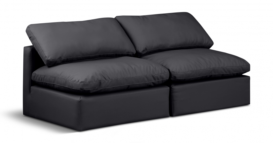 Indulge 70" Vegan Leather Upholstered 2pc. Armless Modular Loveseat