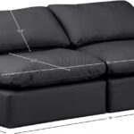 Indulge 70" Vegan Leather Upholstered 2pc. Armless Modular Loveseat