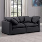 Indulge 70" Vegan Leather Upholstered 2pc. Modular Loveseat