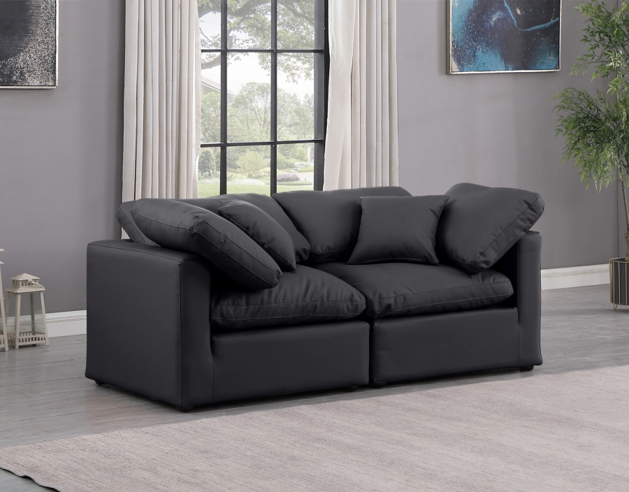 Indulge 70" Vegan Leather Upholstered 2pc. Modular Loveseat