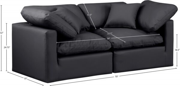 Indulge 70" Vegan Leather Upholstered 2pc. Modular Loveseat