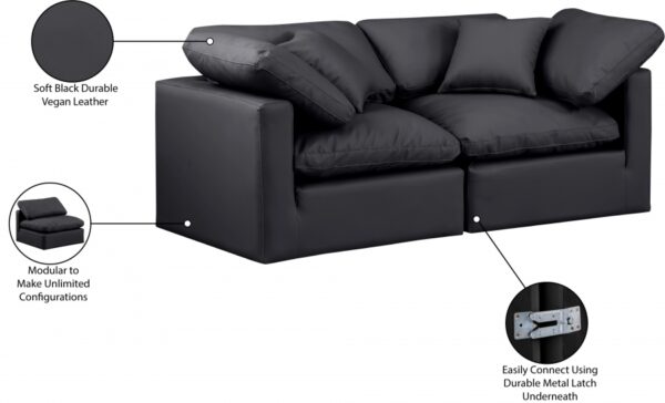 Indulge 70" Vegan Leather Upholstered 2pc. Modular Loveseat