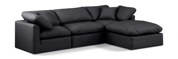 Indulge 105" Vegan Leather Upholstered 4pc. Modular Sectional