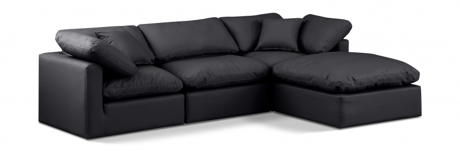 Indulge 105" Vegan Leather Upholstered 4pc. Modular Sectional