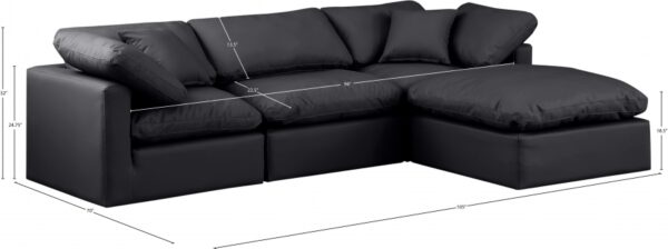 Indulge 105" Vegan Leather Upholstered 4pc. Modular Sectional