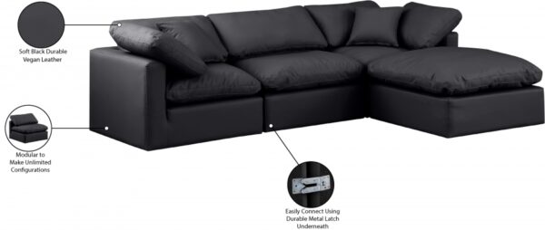 Indulge 105" Vegan Leather Upholstered 4pc. Modular Sectional