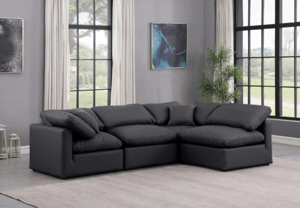 Indulge 105" Vegan Leather Upholstered 4pc. Modular Sectional