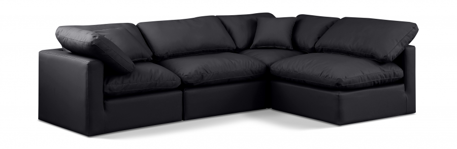 Indulge 105" Vegan Leather Upholstered 4pc. Modular Sectional