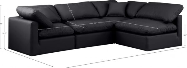 Indulge 105" Vegan Leather Upholstered 4pc. Modular Sectional