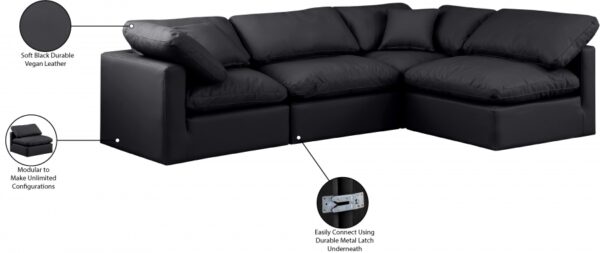 Indulge 105" Vegan Leather Upholstered 4pc. Modular Sectional