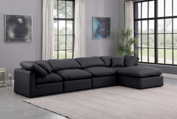Indulge 140" Vegan Leather Upholstered 5pc. Modular Sectional