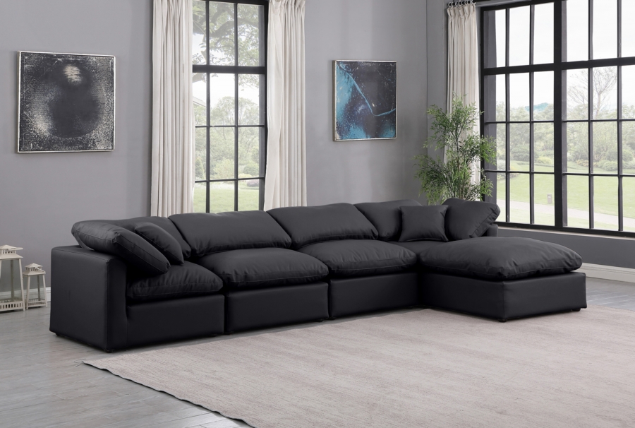 Indulge 140" Vegan Leather Upholstered 5pc. Modular Sectional